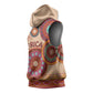 Afro Tribal Traditional Pattern Sleeveless Hoodie Beige Motif - African Pride