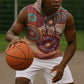 Afro Tribal Traditional Pattern Sleeveless Hoodie Beige Motif - African Pride