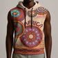 Afro Tribal Traditional Pattern Sleeveless Hoodie Beige Motif - African Pride