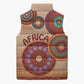 Africa Tribal Traditional Pattern Sleeveless Puffer Jacket Beige Motif