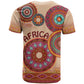 Afro Tribal Traditional Pattern T shirt Beige Motif