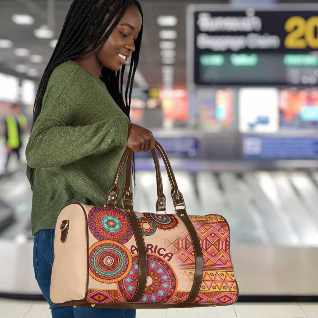 Africa Tribal Traditional Pattern Travel Bag Beige Motif