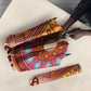 Africa Tribal Traditional Pattern Umbrella Beige Motif