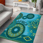 Afro Tribal Traditional Pattern Area Rug Blue Motif