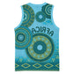 Afro Tribal Traditional Pattern Basketball Jersey Blue Motif - African Pride