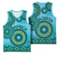 Afro Tribal Traditional Pattern Basketball Jersey Blue Motif - African Pride