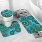 Africa Tribal Traditional Pattern Bathroom Set Blue Motif
