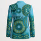 Africa Tribal Traditional Pattern Blazer Blue Motif