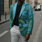 Africa Tribal Traditional Pattern Blazer Blue Motif