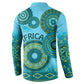 Africa Tribal Traditional Pattern Button Sweatshirt Blue Motif