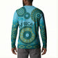 Africa Tribal Traditional Pattern Button Sweatshirt Blue Motif