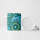Africa Tribal Traditional Pattern Ceramic Mug Blue Motif