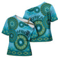 Africa Tribal Traditional Pattern Cross Shoulder Shirt Blue Motif