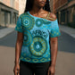 Africa Tribal Traditional Pattern Cross Shoulder Shirt Blue Motif