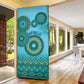 Africa Tribal Traditional Pattern Door Cover Blue Motif