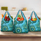 Afro Tribal Traditional Pattern Grocery Bag Blue Motif