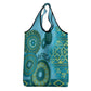 Afro Tribal Traditional Pattern Grocery Bag Blue Motif