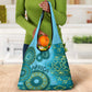 Afro Tribal Traditional Pattern Grocery Bag Blue Motif