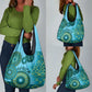 Afro Tribal Traditional Pattern Grocery Bag Blue Motif