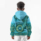 Afro Tribal Traditional Pattern Kid Hoodie Blue Motif