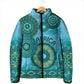 Africa Tribal Traditional Pattern Padded Jacket Blue Motif