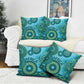 Africa Tribal Traditional Pattern Pillow Cover Blue Motif