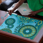 Africa Tribal Traditional Pattern Puzzle Blue Motif