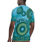 Afro Tribal Traditional Pattern Rugby Jersey Blue Motif