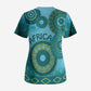 Africa Tribal Traditional Pattern Scrub Top Blue Motif