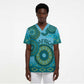 Africa Tribal Traditional Pattern Scrub Top Blue Motif