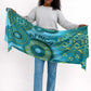 Africa Tribal Traditional Pattern Simple Headwrap Blue Motif