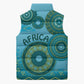 Africa Tribal Traditional Pattern Sleeveless Puffer Jacket Blue Motif