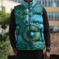 Africa Tribal Traditional Pattern Sleeveless Puffer Jacket Blue Motif