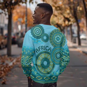 Afro Tribal Traditional Pattern Sweatshirt Blue Motif
