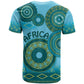 Afro Tribal Traditional Pattern T shirt Blue Motif