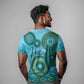 Afro Tribal Traditional Pattern T shirt Blue Motif