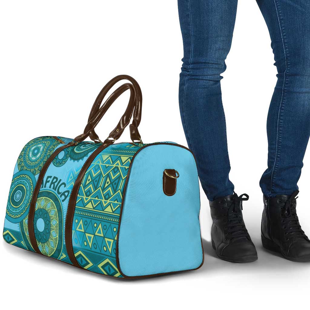 Africa Tribal Traditional Pattern Travel Bag Blue Motif
