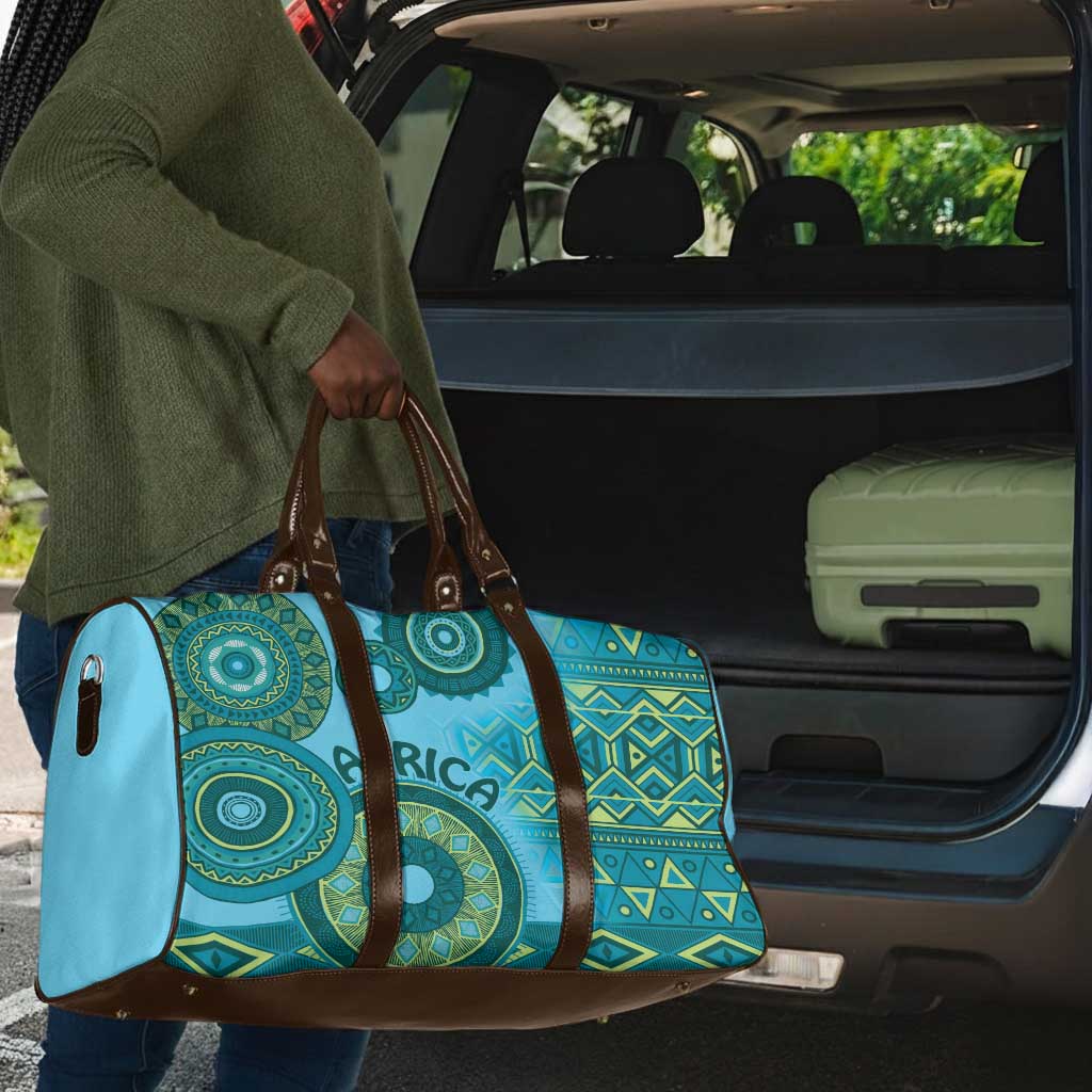 Africa Tribal Traditional Pattern Travel Bag Blue Motif