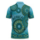 Africa Tribal Traditional Pattern Zipper Polo Shirt Blue Motif
