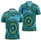 Africa Tribal Traditional Pattern Zipper Polo Shirt Blue Motif