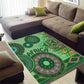 Afro Tribal Traditional Pattern Area Rug Green Motif