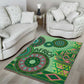 Afro Tribal Traditional Pattern Area Rug Green Motif