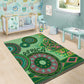 Afro Tribal Traditional Pattern Area Rug Green Motif