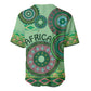 Afro Tribal Traditional Pattern Baseball Jersey Green Motif