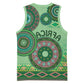 Afro Tribal Traditional Pattern Basketball Jersey Green Motif - African Pride