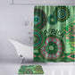 Africa Tribal Traditional Pattern Bathroom Set Green Motif