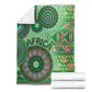 Afro Tribal Traditional Pattern Blanket Green Motif