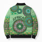 Africa Tribal Traditional Pattern Bomber Puffer Jacket Green Motif