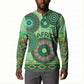Africa Tribal Traditional Pattern Button Sweatshirt Green Motif