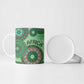Africa Tribal Traditional Pattern Ceramic Mug Green Motif